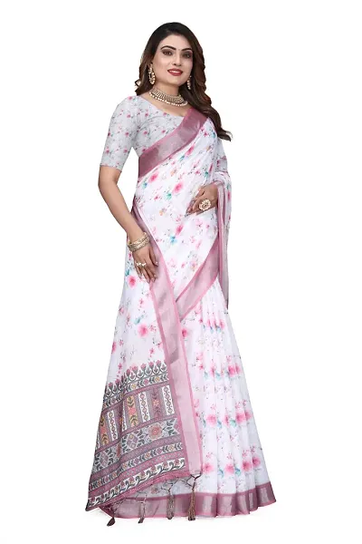 Glamorous Cotton Silk Saree with Blouse piece 