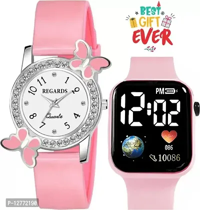 Buy DRITON Pink Digital Watch with Black Square LED Shockproof