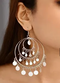 RatCraft Made in India Special Combo Offer Jewellery Set and Hoop earrings for Women Silver and Black Plated unique Oxidised Tribal Cotton Thread Traditional Earring Set with for Women  Girls-thumb4