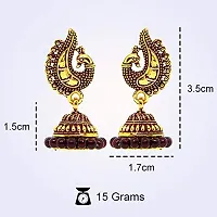 Rdgs Multicolour Golden Gold-Plated Oxidized Gold Peacock Traditional Marriage Party Combo Small Drop Jhumki Earrings For Wedding For Women -Set Of 6-thumb2