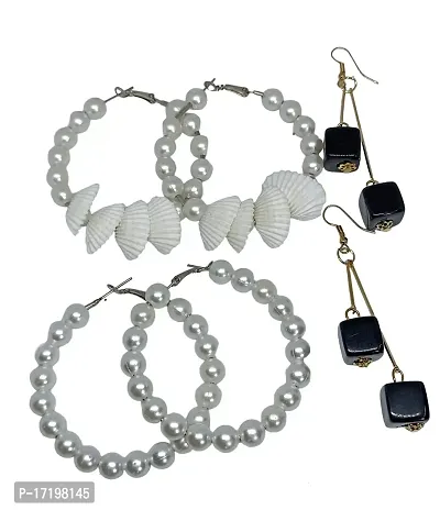 Stylish Combo 3 Pair, Pearl, Seap, Black stone Korean Style