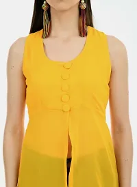 Stylish Yellow Long Top Type Open Cut Design-thumb1