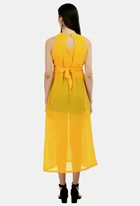 Stylish Yellow Long Top Type Open Cut Design-thumb2