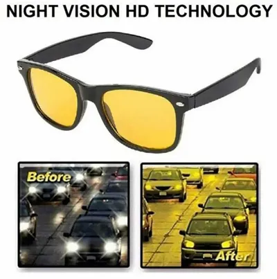 Crazywinks Night light Black Frame Men Women Rectangular Sunglasses for Driving/Shooting - Perfect for Any Weather (Yellow Lens)