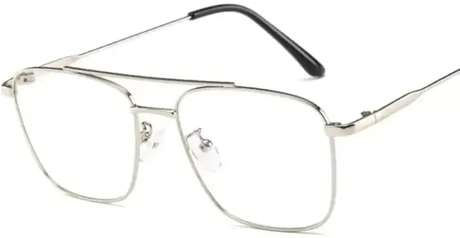 Myreen Premium Rectangular Metal Eyeglasses For Men Women Optical Frame Blue Cut & UV Protection |Prescription Ready | Large size 54mm