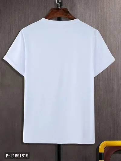 Round Neck Graphic Printed White T-Shirt-thumb4