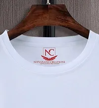 Round Neck Graphic Printed White T-Shirt-thumb4