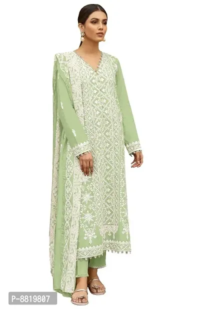 Classic Georgette Embroidered Dress Material with Dupatta