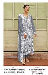 Classic Georgette Embroidered Dress Material with Dupatta-thumb2