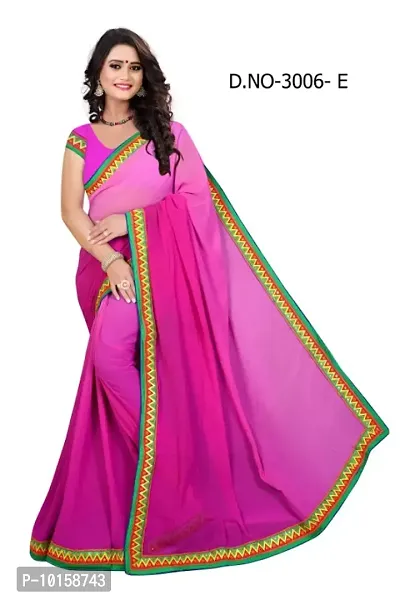 Weightless Padding Georgette Saree with Hand Mirror work  Heavy work Blouse Piece