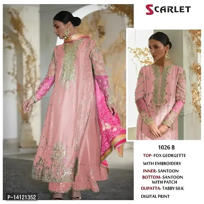 Buy Designer Faux Georgette Embroidered Pakistani Unstitched