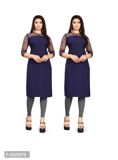 Women Stylish Solid Straight Combo of 2 Kurta