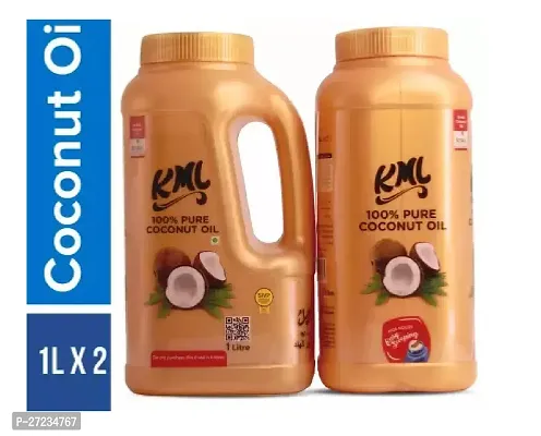 KML 100% Pure Coconut Oil | Chemical Free | Pack of 2, (1L x 2)