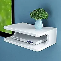 Set Top Box Stand Wall Shelf for WiFi Router Stand Color White-thumb1