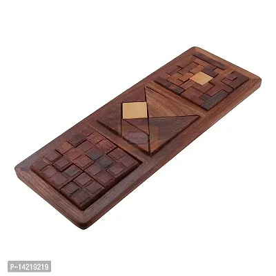 3 in 1  Blocks  Puzzles Color Brown