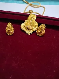 women gold plated pendent set-thumb1