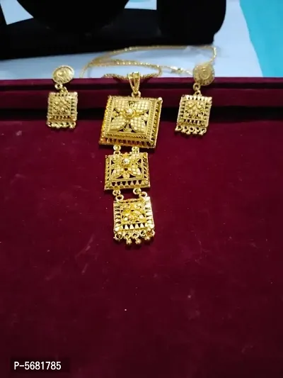 women gold plated pendent set-thumb2