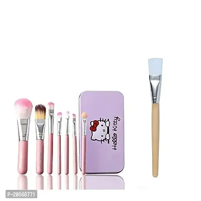 KTABRIZ 7 Pink Makeup Brushes Set with Storage Box for Makeup with 1 Face Pack Brush - (Pack of 8)-thumb0