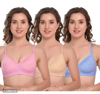 Stylish Cotton Bra For Women Pack Of 3-thumb0