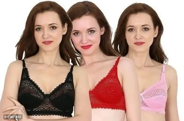 Stylish Cotton Bra For Women Pack Of 3-thumb0