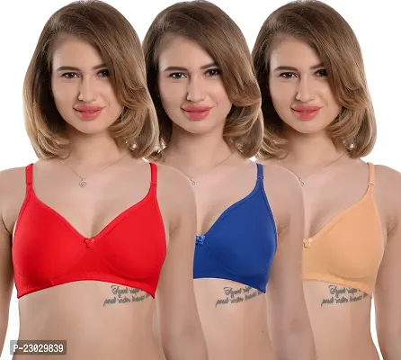 Stylish Cotton Bra For Women Pack Of 3-thumb0