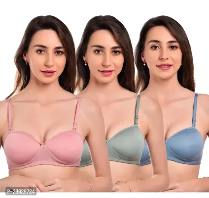 Stylish Cotton Bra For Women Pack Of 3-thumb0