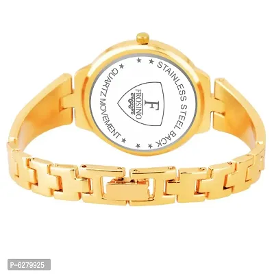 Gold metal strap with Gold color case and Gold dial Analog watch for Girls and Women-thumb2