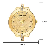 Gold metal strap with Gold color case and Gold dial Analog watch for Girls and Women-thumb2
