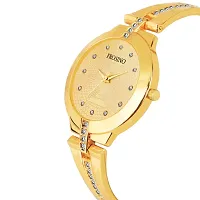 Gold metal strap with Gold color case and Gold dial Analog watch for Girls and Women-thumb3