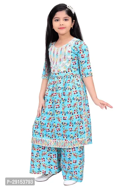 Alluring Blue Georgette Self Pattern Stitched Salwar Suit Set For Girls-thumb5