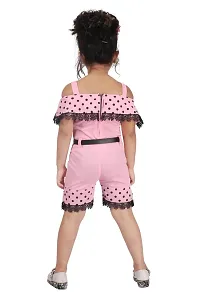 Elegant Pink Georgette Self Pattern Dress For Girls-thumb2