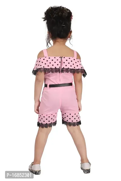 Elegant Pink Georgette Self Pattern Dress For Girls-thumb3