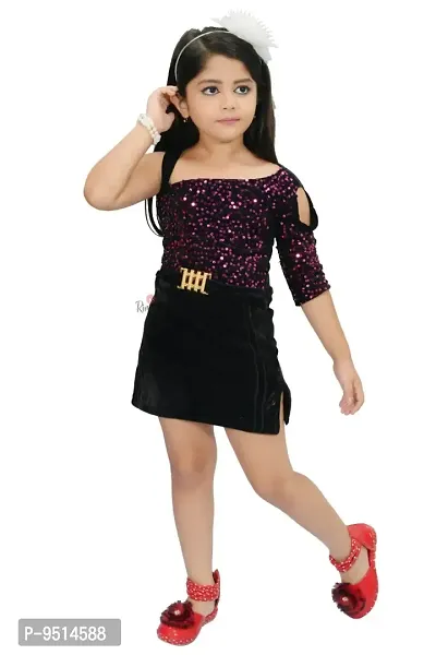 Stylish Fancy Cotton Blend Dresses For Kids Girls-thumb0