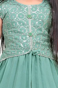 Alluring Green Georgette Self Pattern Stitched Salwar Suit Set For Girls-thumb4