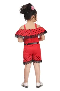 Elegant Red Georgette Self Pattern Dress For Girls-thumb2