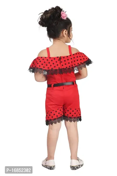 Elegant Red Georgette Self Pattern Dress For Girls-thumb3