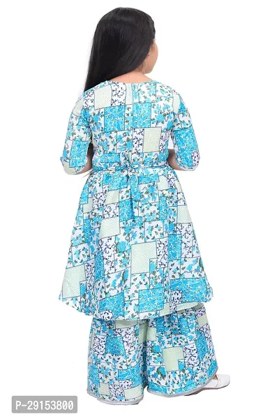 Alluring Blue Georgette Self Pattern Stitched Salwar Suit Set For Girls-thumb2