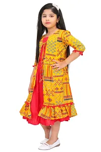 Alluring Yellow Georgette Self Pattern Kurta For Girls-thumb4