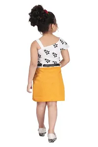 Elegant Yellow Georgette Self Pattern Dress For Girls-thumb2