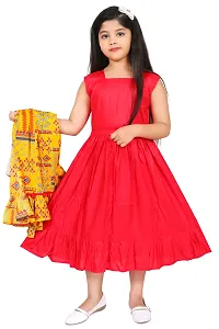 Alluring Yellow Georgette Self Pattern Kurta For Girls-thumb3