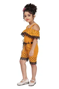 Elegant Yellow Georgette Self Pattern Dress For Girls-thumb1