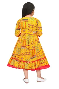 Alluring Yellow Georgette Self Pattern Kurta For Girls-thumb1