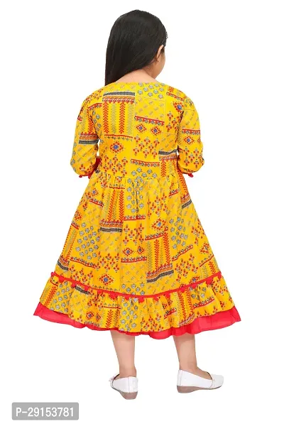 Alluring Yellow Georgette Self Pattern Kurta For Girls-thumb2