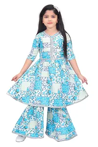 Alluring Blue Georgette Self Pattern Stitched Salwar Suit Set For Girls-thumb2