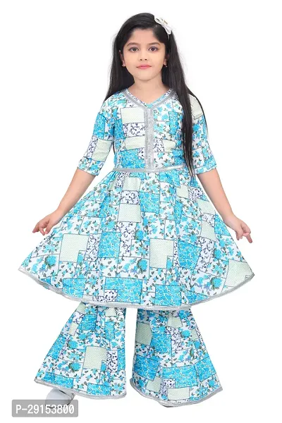 Alluring Blue Georgette Self Pattern Stitched Salwar Suit Set For Girls-thumb3