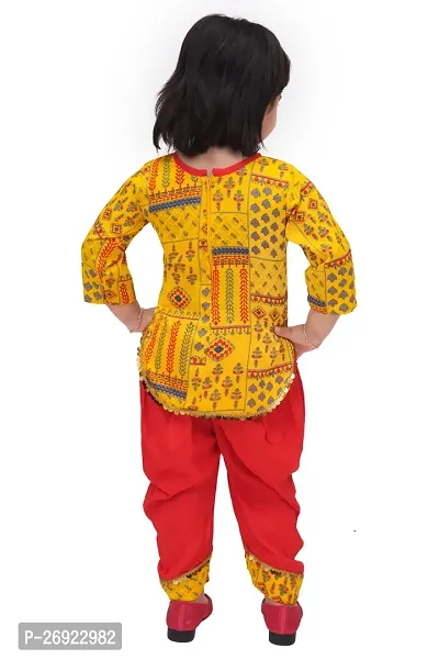 Alluring Yellow Georgette Printed Short Kurti With Palazzos For Girls-thumb2
