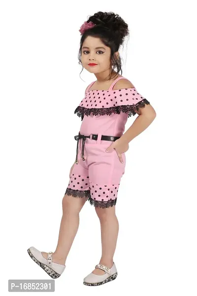 Elegant Pink Georgette Self Pattern Dress For Girls-thumb2