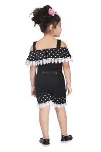 Elegant Black Georgette Self Pattern Dress For Girls-thumb1