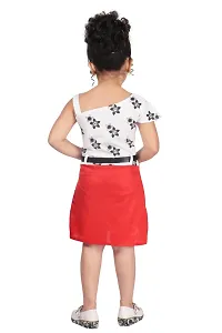 Elegant Red Georgette Printed Dress For Girls-thumb2