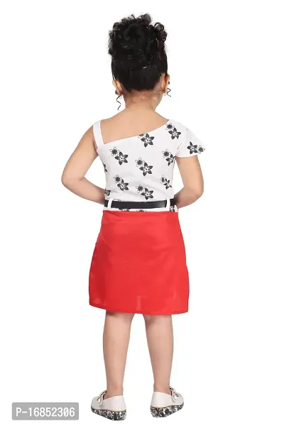 Elegant Red Georgette Printed Dress For Girls-thumb3